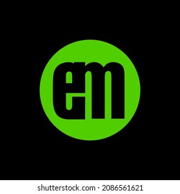EM company name initial letters monogram. EM brand logo.