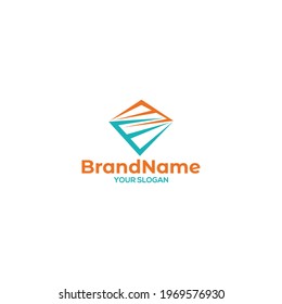 EM Diamond Logo Design Vector