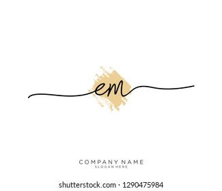 EM E M Initial handwriting logo template