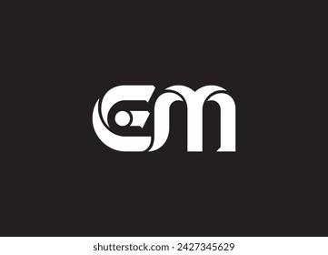 EM E M Letter Logo Design in Black Colors.