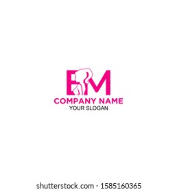EM Excort Logo Design Vector
