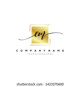 EM handwriting initial logo template vector.