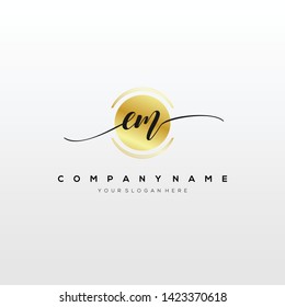 EM handwriting initial logo template vector.