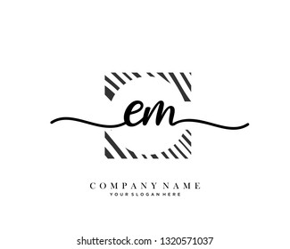 EM handwriting initial  logo vector