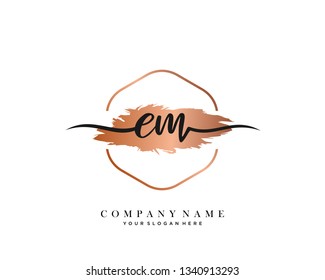 EM handwriting initial  logo vector