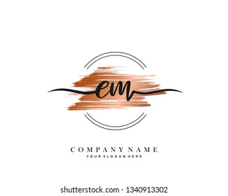 EM handwriting initial  logo vector