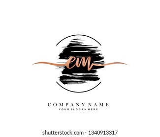 EM handwriting initial  logo vector