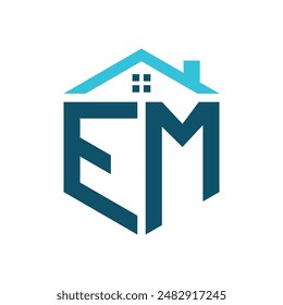 EM House Logo Design Template. Letter EM Logo for Real Estate, Construction or any House Related Business