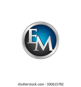 EM initial circle logo blue