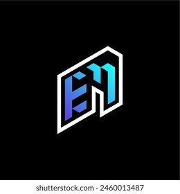 EM initial gradient blue gaming concept ideas for esport team, twitch and streamer