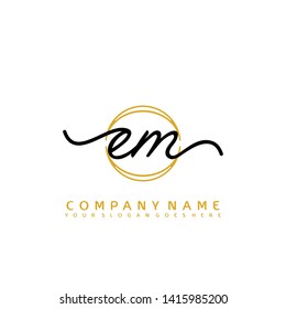 EM Initial handwriting logo concept