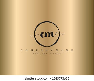 EM initial handwriting logo template vector