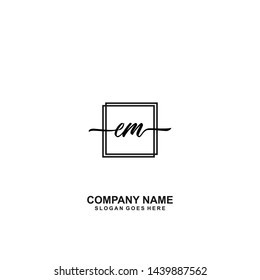EM Initial handwriting logo template vecto