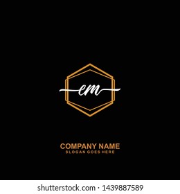 EM Initial handwriting logo template vecto