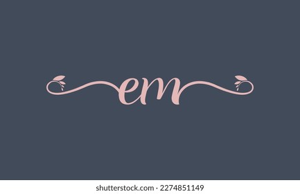 EM initial handwriting logo template vector illustration Background design.