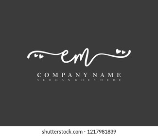 EM Initial handwriting logo vector