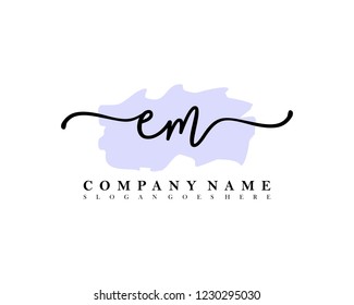 EM Initial handwriting logo vector