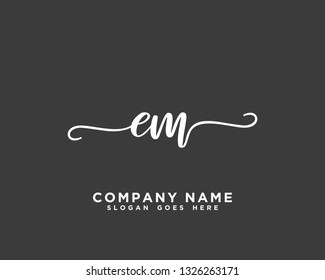 EM Initial Handwriting Logo Vector