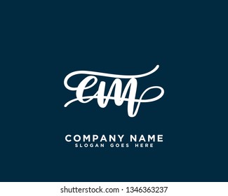 EM Initial Handwriting Logo Vector