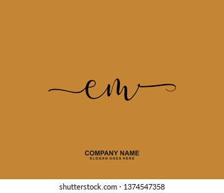 EM Initial handwriting logo vector