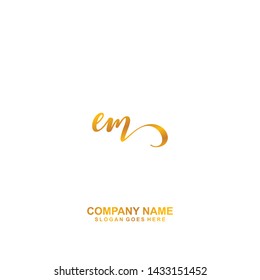 EM Initial handwriting logo vector