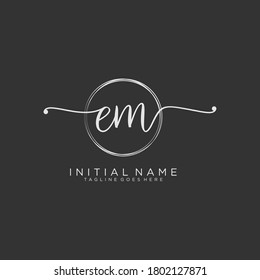 EM Initial handwriting logo vector