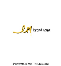 em initial handwriting logo vector