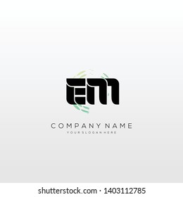 EM initial letter abstract logo design vector.