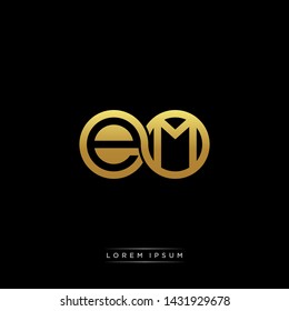 EM initial letter linked circle capital monogram logo modern template