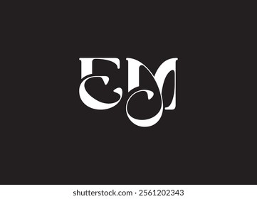 EM initial letter logo design and minimalist logo