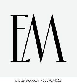 EM Initial Letter Logo Symbol