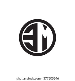 EM initial letters circle monogram logo