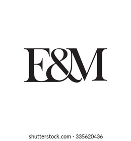 E&M Initial logo. Ampersand monogram logo