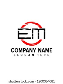 EM  Initial logo with circle template vector