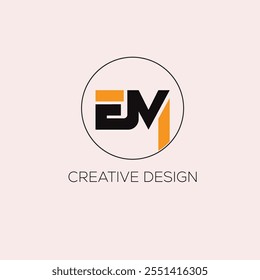 EM initial logo design icon 