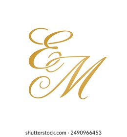 EM initial logo design vector stock