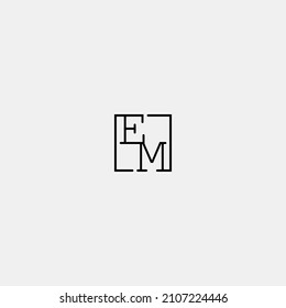 EM initial logo in line concept in high quality professional design that will be best for companies