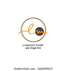 em initial logo signature vector. Handwriting concept logo