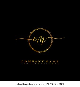 EM Initial luxury handwriting logo vector