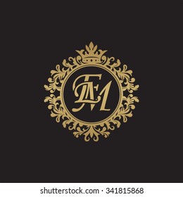 EM initial luxury ornament monogram logo