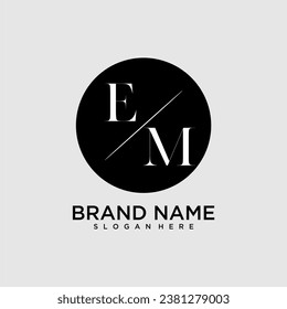 EM initial monogram logo with circle style dsign