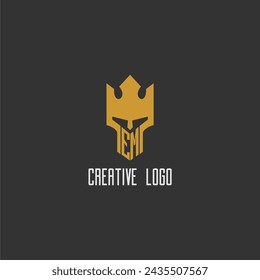 EM initial monogram logo for gaming with creative king spartan image design