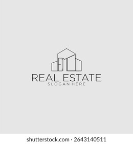 EM initial monogram logo for real estate with luxury building style