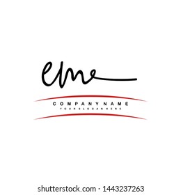EM initial signature logo. handwriting logo template vector,