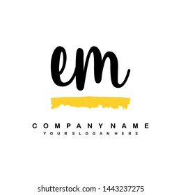 EM initial signature logo. handwriting logo template vector,