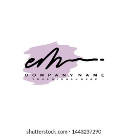 EM initial signature logo. handwriting logo template vector,