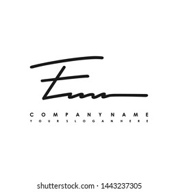 EM initial signature logo. handwriting logo template vector,