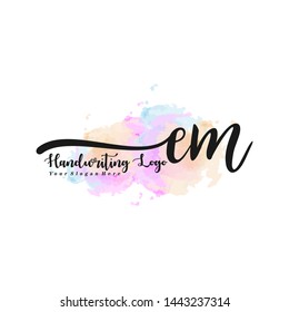 EM initial signature logo. handwriting logo template vector,