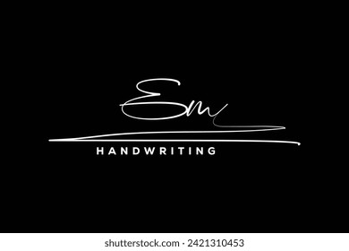 EM initials Handwriting signature logo. EM Hand drawn Calligraphy lettering Vector. EM letter real estate, beauty, photography letter logo design.