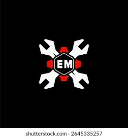 EM Initials Vektor Stok Otomotif Logo Design